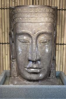 Khmer-Kopf mit Sockel als Wasserspiel, 147 cm