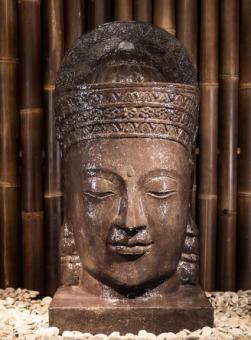 Khmer-Kopf mit Sockel als Wasserspiel, 95 cm